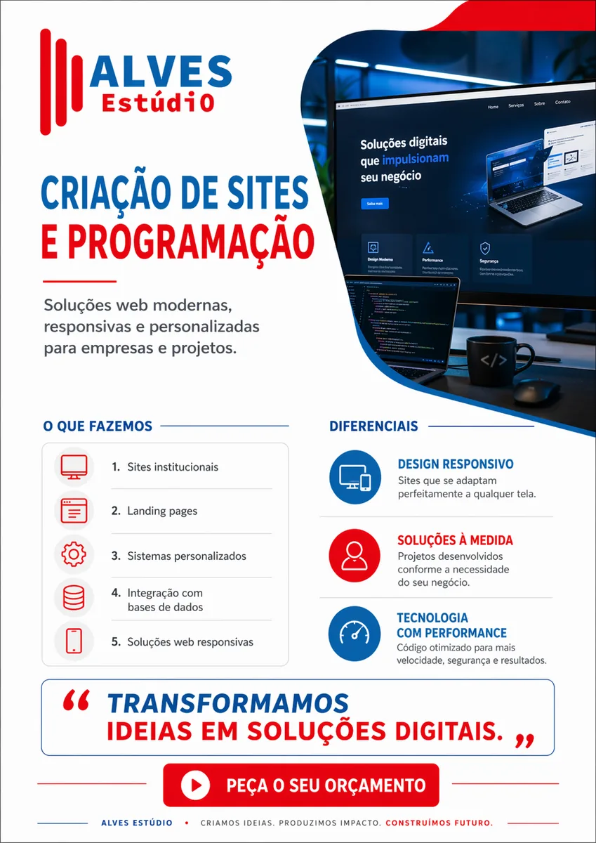 Web design e interfaces digitais Alves Estúdio